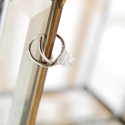 ハーキマーダイヤモンド水晶のイヤカフ　銀色 2枚目の画像