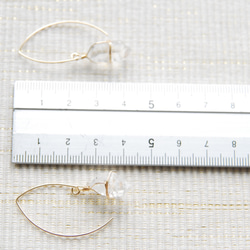 雙點水晶侯爵鉤形耳環（14千克力） 第5張的照片