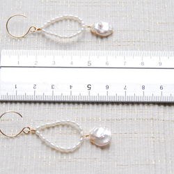 小珍珠和花瓣Keshiparu耳環（14kgf） 第5張的照片