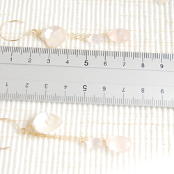 花瓣罌粟珍珠、玫瑰石英和玉髓耳環 14kgf 第5張的照片