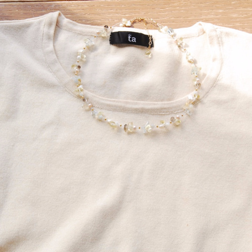 春色のナイロンコートワイヤーネックレス ミモザ14kgf ネックレス