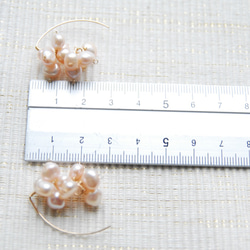 淡粉色巴洛克式珍珠侯爵鉤形耳環14kgf 第5張的照片