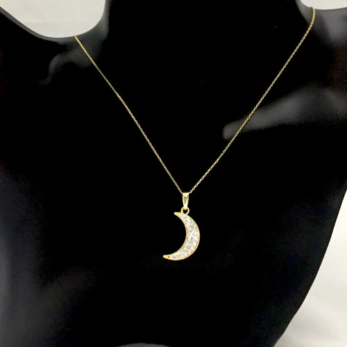 スワロフスキーの三日月ネックレス スワロデコ ネックレス・ペンダント  