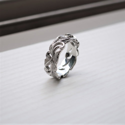 【誕生石込み】人気のハワイアンジュエリー プルメリア 透かしリング  カッティング★ 医療用サージカルステンレス製 3枚目の画像