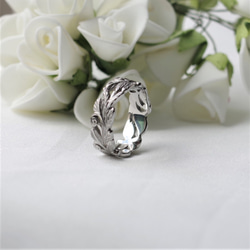 【誕生石込み】人気のハワイアンジュエリー プルメリア 透かしリング  カッティング★ 医療用サージカルステンレス製 4枚目の画像