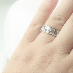 【誕生石込み】人気のハワイアンジュエリー プルメリア 透かしリング  カッティング★ 医療用サージカルステンレス製 5枚目の画像