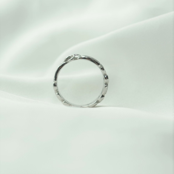 【誕生石込み】人気のハワイアンジュエリー プルメリア 透かしリング  カッティング★ 医療用サージカルステンレス製 6枚目の画像