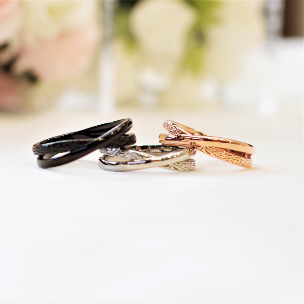 ハワイアンインフィニティペアリング 刻印無料 金属アレルギー対応 サージカルステンレス 結婚指輪 ブライダル 記念日