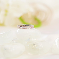 ☆ハーフエタニティ誕生石リング☆刻印無料 金属アレルギーの方に安心安全のサージカルステンレス 結婚指輪 4枚目の画像