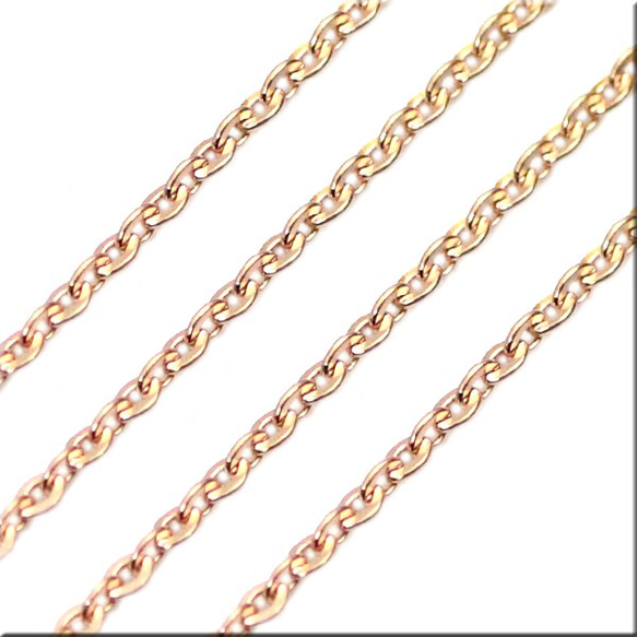【送料無料】 シンプル チェーン ネックレス °˖✧ ピンクゴールド【肌に優しい ステンレス 製】(1本価格） 1枚目の画像