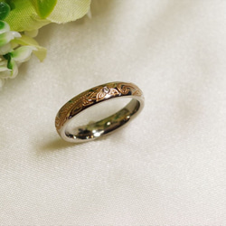 【単品】名入れ 誕生石込み 人気のハワイアンリング*結婚指輪*記念日 マリッジ 金属アレルギーの方にも安心ステンレス 2枚目の画像