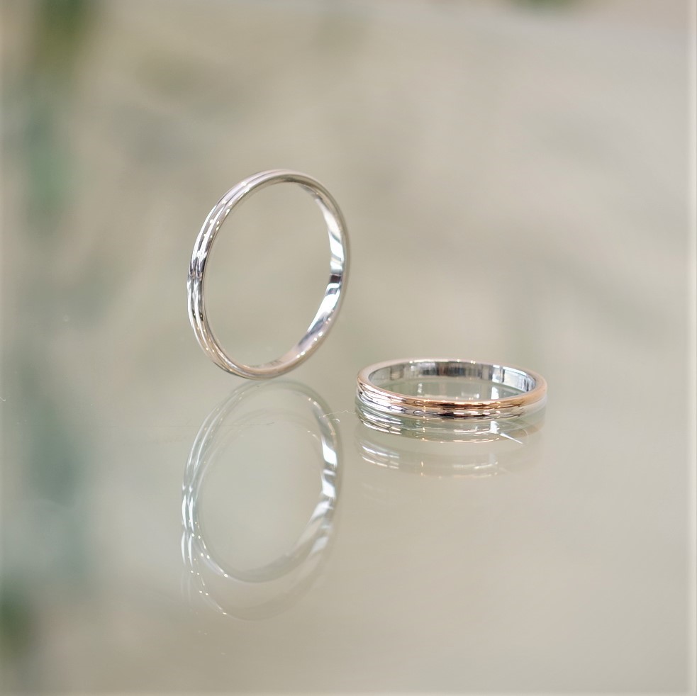 ケース付き・ペアリングふたりの記念日のプレゼント◆指輪2本セット 刻印10文字無料 イニシャル 名入れ 結婚指輪