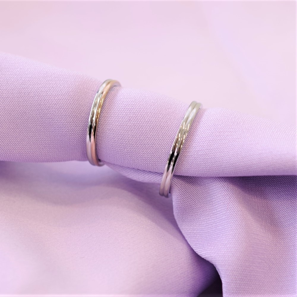 ケース付き・ペアリングふたりの記念日のプレゼント◆指輪2本セット 刻印10文字無料 イニシャル 名入れ 結婚指輪