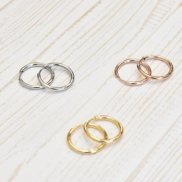 【ピアス500円セール】大人気ワンタッチフープピアス20㎜ 金属アレルギーの方に＊安心・安全 サージカルステンレス 5枚目の画像