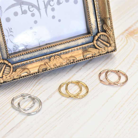 【ピアス500円セール】大人気ワンタッチフープピアス20㎜ 金属アレルギーの方に＊安心・安全 サージカルステンレス 9枚目の画像