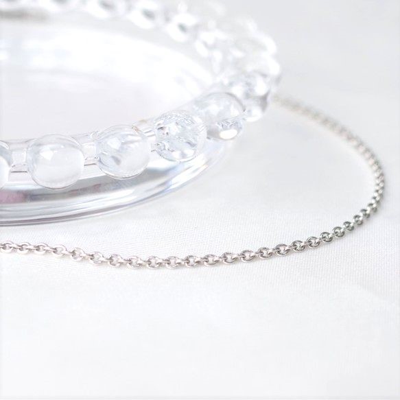 金属アレルギー対応 サージカルステンレスネックレスチェーン 2ｍｍ ブレスレットにも【長さオーダー可】 1枚目の画像