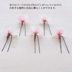 【ヘアアクセサリー　桜パーツ】（アーティフィシャルフラワー使用）髪飾り 成人式　卒業式　ウェディング　ピンク　桜 4枚目の画像