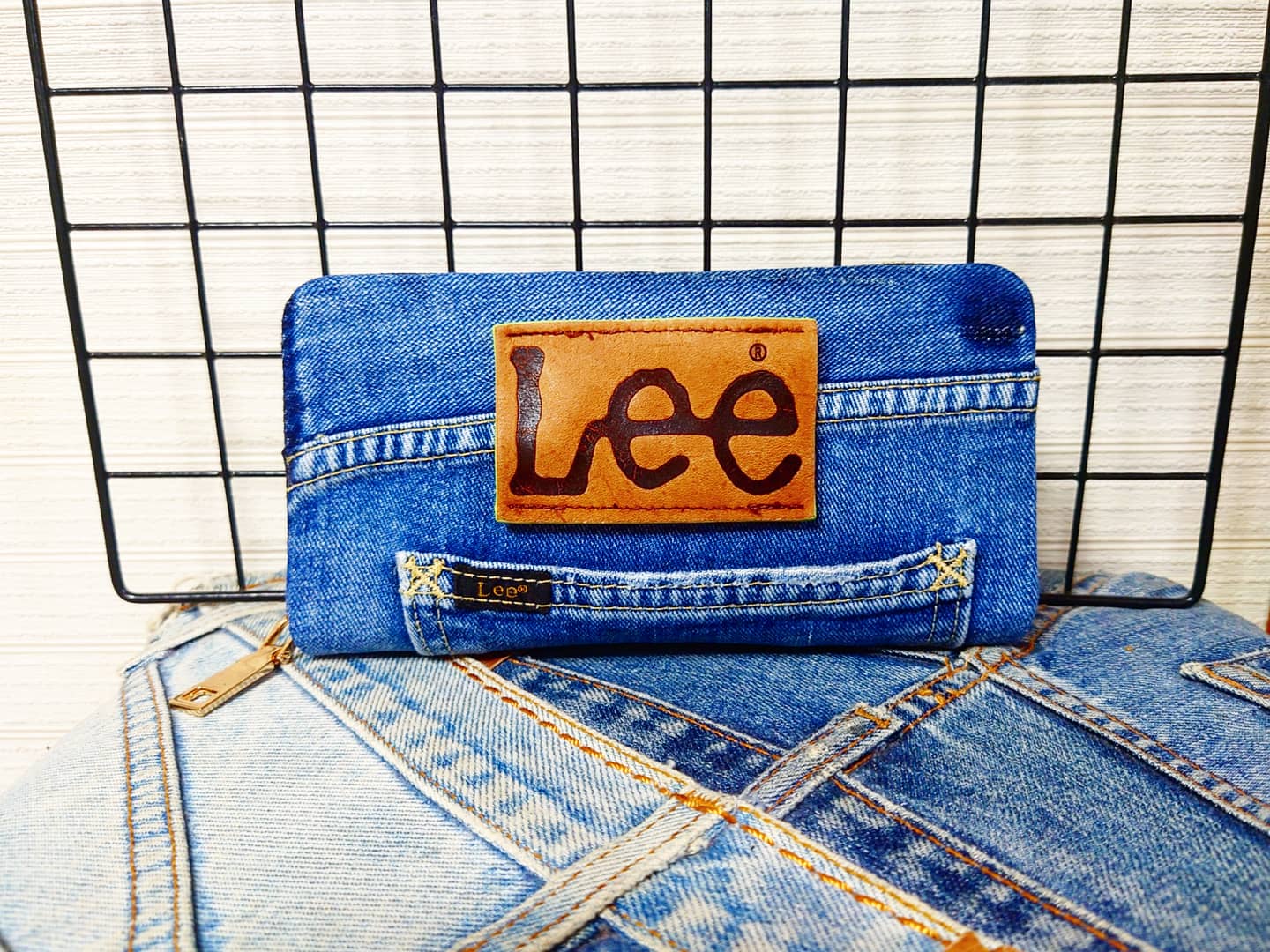 デニム リメイク ウォレット 3 デニムリメイク＊三つ折り財布＊ジーンズ＊パッチワーク 三