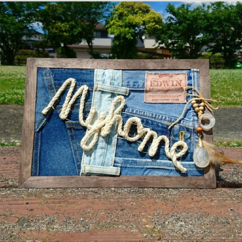 デニムリメイク ウェルカムボード デニム フォトフレーム・写真立て  