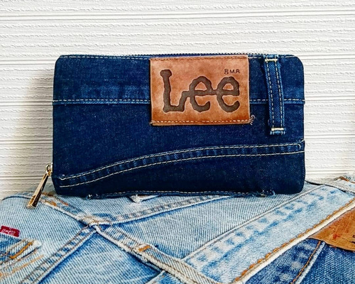 デニムリメイク　ウォレット デニム 長財布 ロングウォレット ベルト−A 財布 リメイク