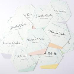 [sample] 送料無料！大理石タイル席札6枚入り“assort” marble card for wedding ピ 1枚目の画像