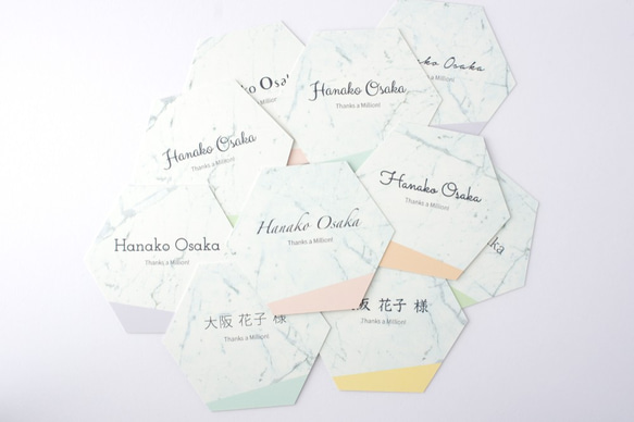 [sample] 送料無料！大理石タイル席札6枚入り“assort” marble card for wedding ピ 1枚目の画像