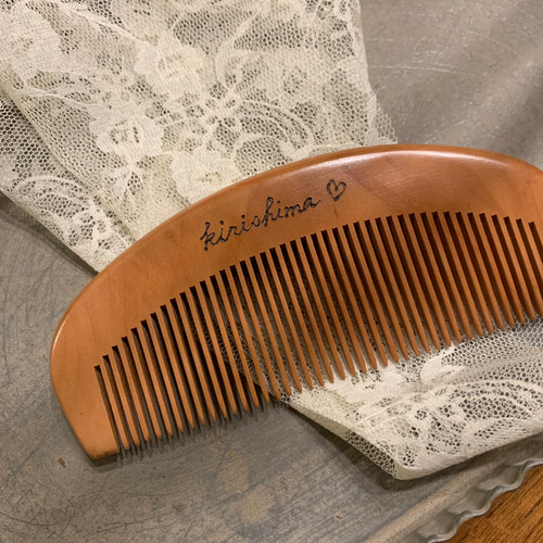 ウッドバーニング 櫛 くし オイル漬け イラスト 名入れ 無料 名前 名前入り ウッドバーニング オイル漬け くし イラスト 名入れ 無料 名前