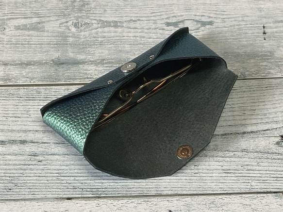 ✉L.A.N's  GP  leather case ✉【牛革　メタリックグリーン系】 5枚目の画像