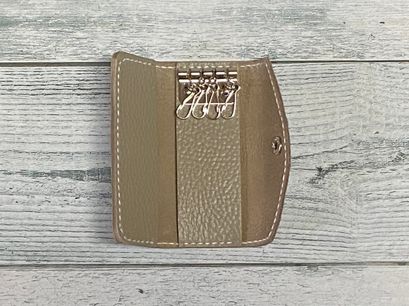 ✉L.A.N's  leather 4key case ✉【牛革　グレージュ系】 4枚目の画像