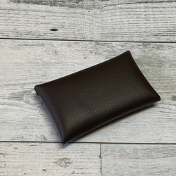 ✉レザー　カードケース✉【牛革　シュリンク　濃茶系】 2枚目の画像