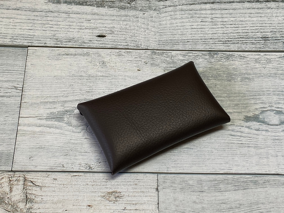 ✉レザー　カードケース✉【牛革　シュリンク　濃茶系】 2枚目の画像