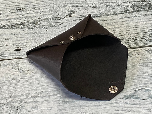 ✉レザー　カードケース✉【牛革　シュリンク　濃茶系】 3枚目の画像