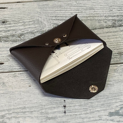 ✉レザー　カードケース✉【牛革　シュリンク　濃茶系】 4枚目の画像