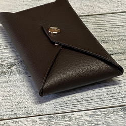 ✉レザー　カードケース✉【牛革　シュリンク　濃茶系】 7枚目の画像