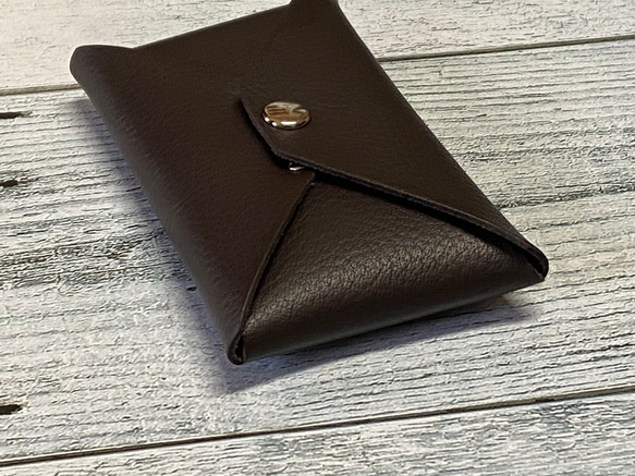 ✉レザー　カードケース✉【牛革　シュリンク　濃茶系】 7枚目の画像