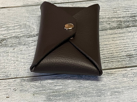 ✉レザー　カードケース✉【牛革　シュリンク　濃茶系】 8枚目の画像