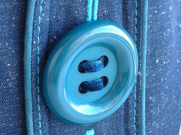 ビッグボタンのフラットバッグ・ピーコックグリーン 5枚目の画像