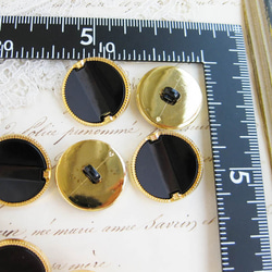 ■NEW■10個入■ ヴィンテージボタン(15mm) ブラックゴールド [1055-15] ピアスに!! 3枚目の画像