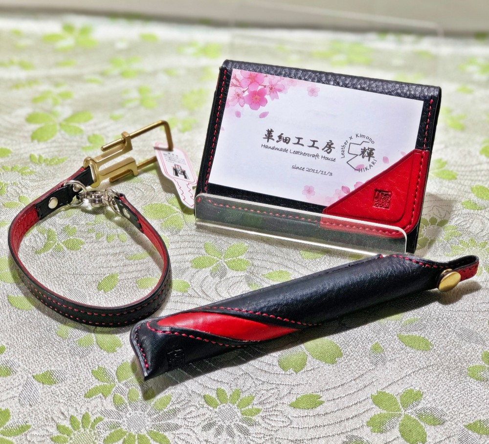 「creema限定」ギフトセット(ID・名刺・カード入れ/一本差しペンケース/ユニット型キーホルダー)