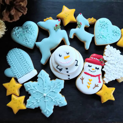 「クリスマスフード2023」雪だるまのクリスマスのアイシングクッキー 2枚目の画像