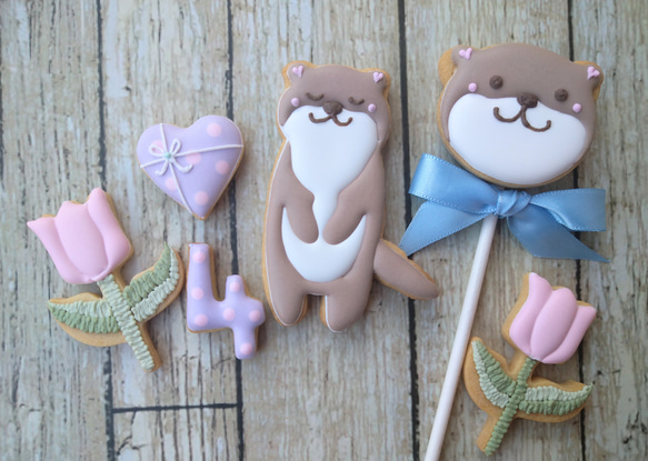 カワウソ♡流れ星クッキー☆ カワウソ♡流れ星クッキー☆ Creema限定」コツメカワウソのアイシング