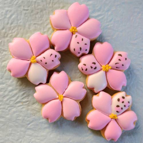 桜ハンドメイド2026』桜のアイシングクッキー クッキー缶SAKURA 白砂糖