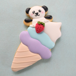 「Creema限定」パンダ来日50周年!パンダのアイスクリームのアイシングクッキー※その他のアニマルでも!※白砂糖不使用 3枚目の画像
