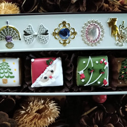 『Creema限定クリスマス2023』スクエアアイシングクッキー。選べる!ビジュー缶※身体に優しいアイシングクッキー 8枚目の画像