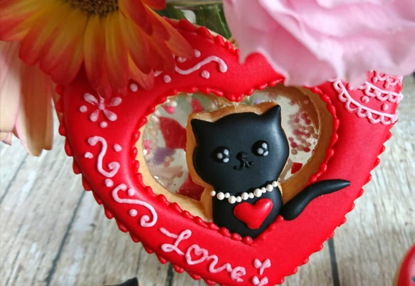Creema限定『猫の日2024』猫ちゃん好きに!「身体に優しいアイシング」黒猫シャカシャカアイシングクッキー 3枚目の画像