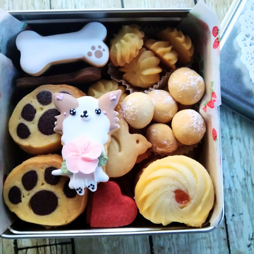 オーダーページ5/21クッキー缶わんこA 限定パネルハンドメイド