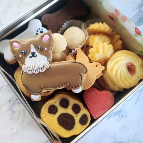 オーダーページ5/21クッキー缶わんこB 限定パネルハンドメイド
