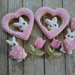 身体に優しいアイシング」白砂糖不使用ウサギちゃんの大きなハートの