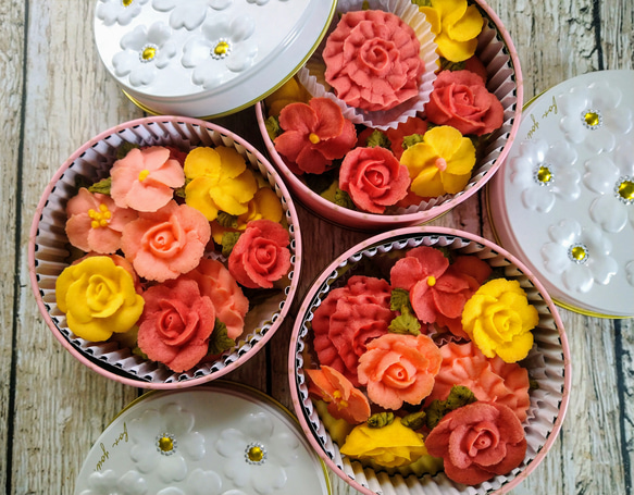 ギフトセット！食べられるお花！とお花の入浴剤！あんフラワークッキー！餡子のお花のクッキー、お花セット。敬老の日にも 8枚目の画像