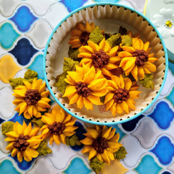 ひまわりのあんフラワークッキー！食べられるお花！夏のプレゼントにも。身体に優しい！餡子で出来た可愛いお花のクッキー 8枚目の画像